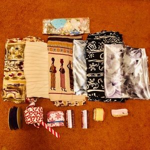 ❤️❤️🗿💫 Bundle of Fabric Wire Ribbon & Lace trim